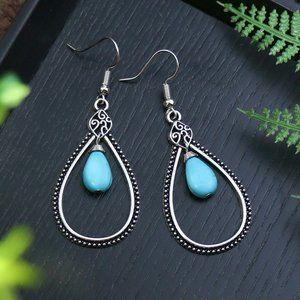 Turquoise earrings and Bohemian tassel earrings